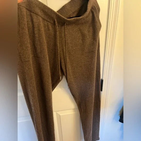 Mongolian Cashmere Straight Leg Pants brown L NWT - Picture 4 of 8